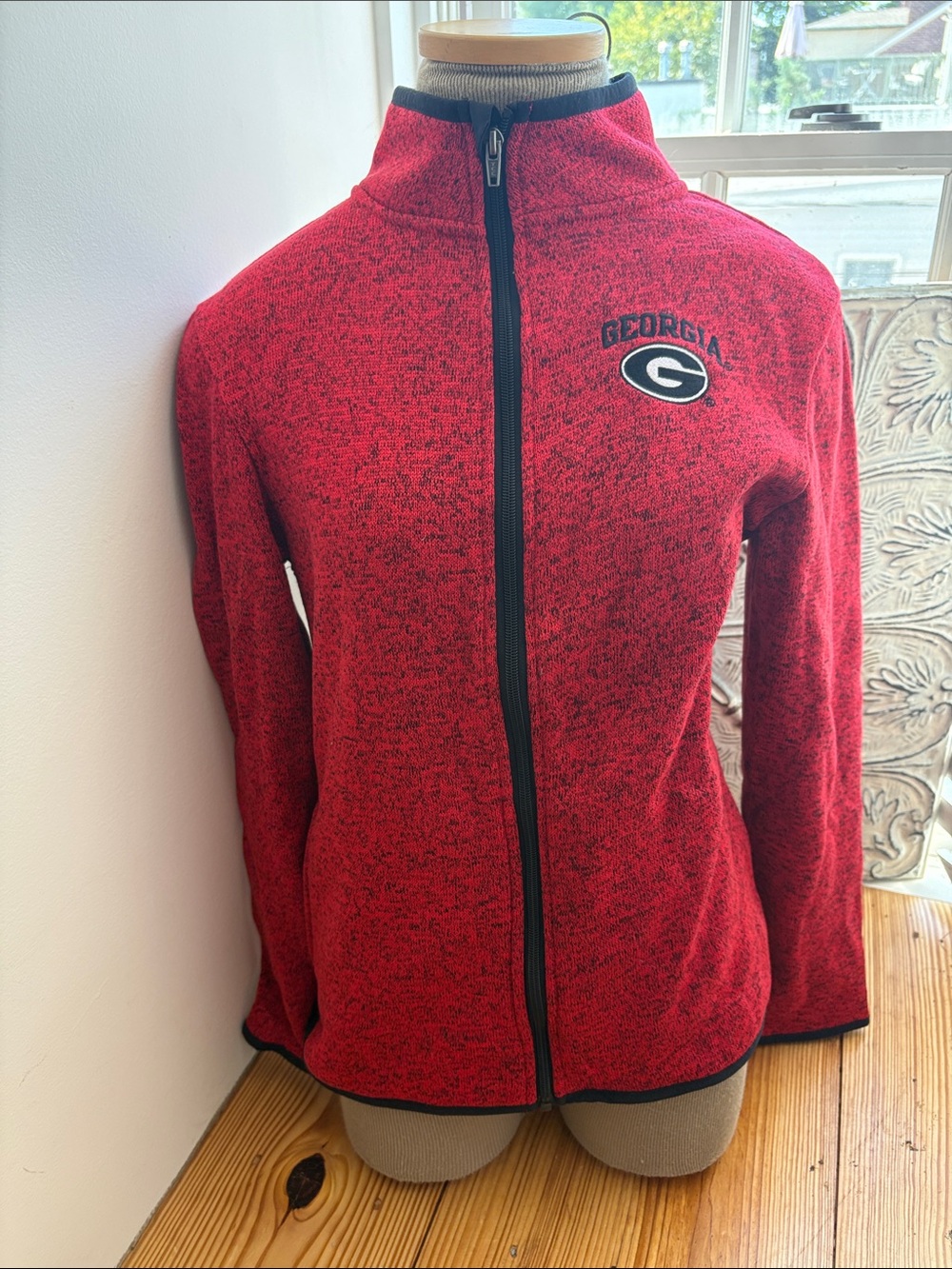 UGA Georgia Red Full-Zip Women's Knit Sweater Jacket